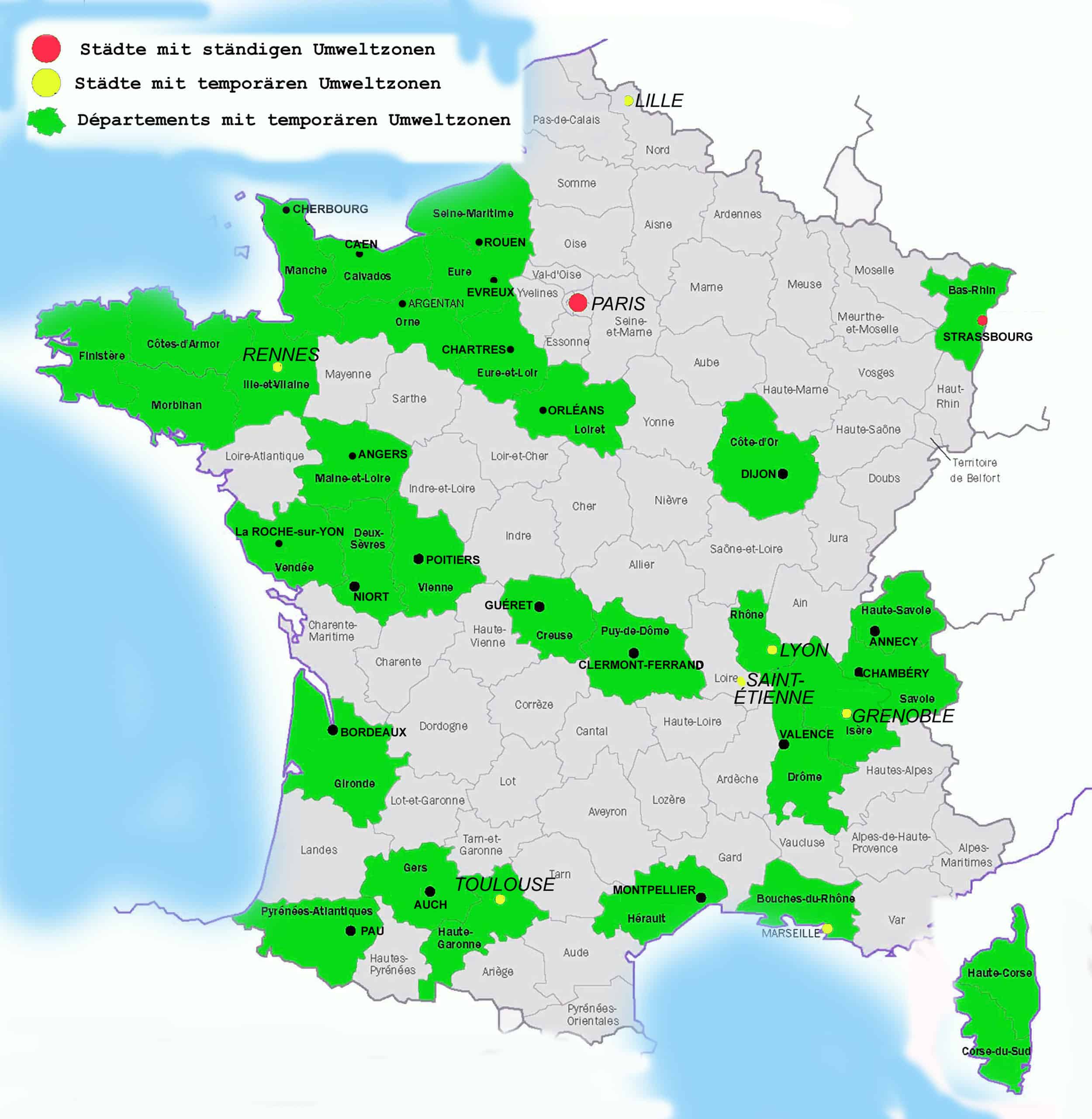 Umweltplakette Frankreich Tipps